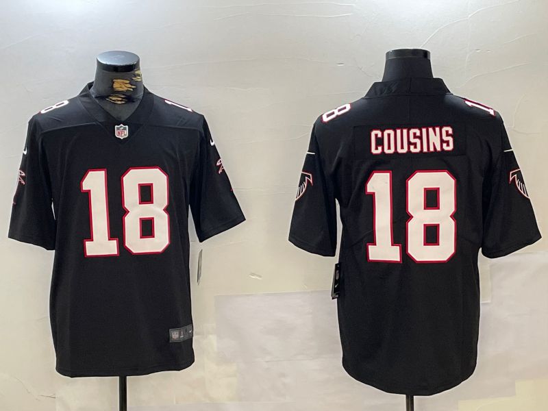 Men Atlanta Falcons #18 Cousins Black 2024 Nike Vapor Limited NFL Jersey style 2